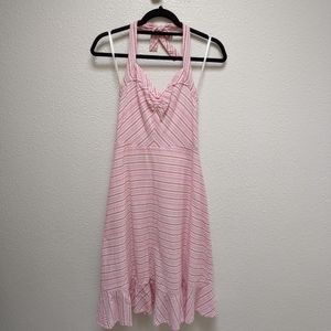 Anthropologie Odille Seersucker Halter Dress